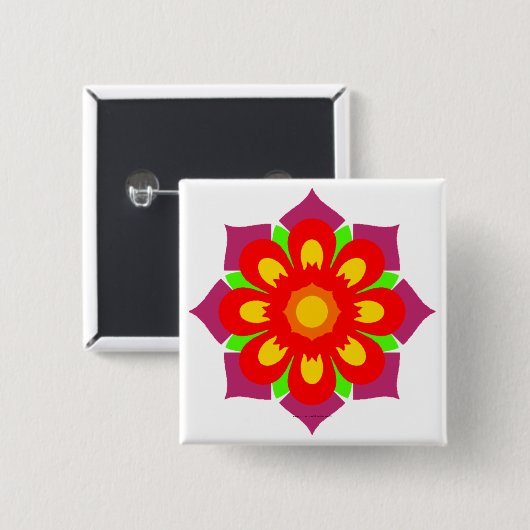 Psychedelic Snowflake Vierkante Button 5,1 Cm (Voorkant /achterkant)