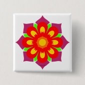 Psychedelic Snowflake Vierkante Button 5,1 Cm (Voorkant)