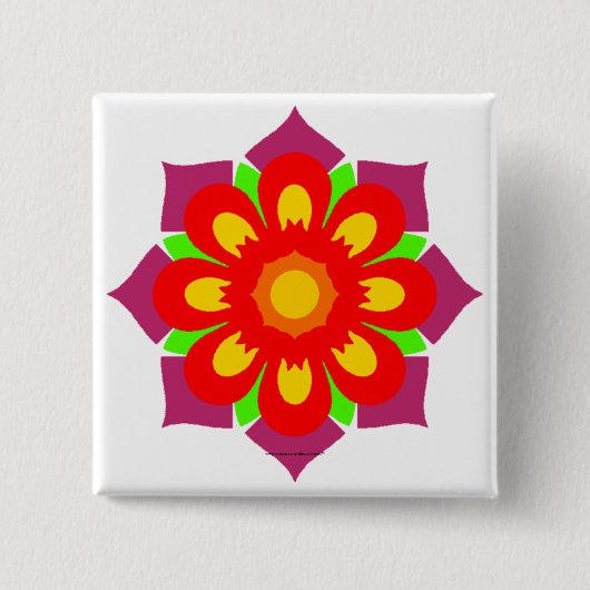 Psychedelic Snowflake Vierkante Button 5,1 Cm (Voorkant)