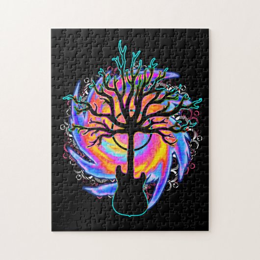 "Psychedelic Sonic Cyclone" surrealistische gitaar Legpuzzel (Verticaal)