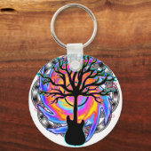 "Psychedelic Sonic Cyclone" surrealistische gitaar Sleutelhanger (Voorkant)