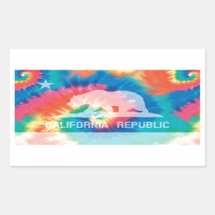 Psychedelic Soul Stropdas geverfd California Repub Rechthoekige Sticker