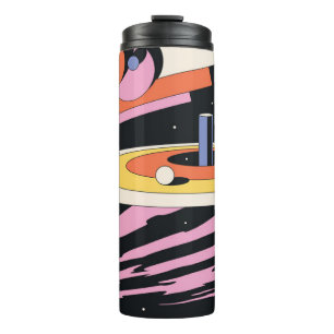 Psychedelic Space Abstract Illustration, Geometric Thermosbeker