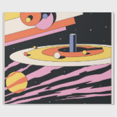 Psychedelic Space - Abstracte illustratie, Geometr Cadeaupapier (Vlak)