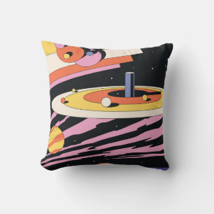 Psychedelic Space - Abstracte illustratie, Geometr Kussen