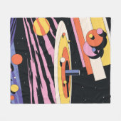Psychedelic Space Abstracte illustratie, geometris Fleece Deken (Voorkant (Horizontaal))