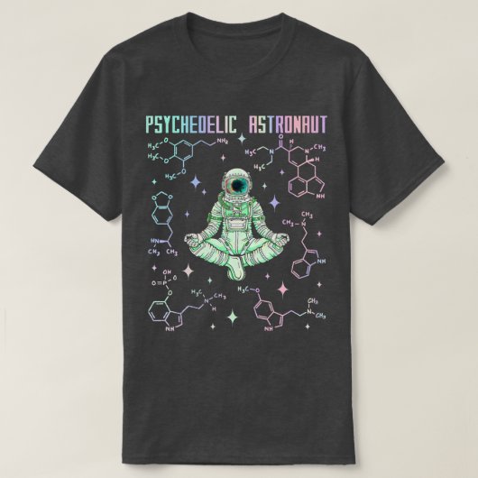 Psychedelic Space Astronaut Psychonaut T-shirt (Design voorkant)