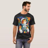 Psychedelic Space Cat Astronaut – Trippy Cosmic Ar T-shirt (Voorkant volledig)