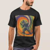 Psychedelic Space Cat – Trippy Astronaut Poster T-shirt (Voorkant)