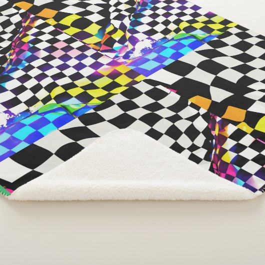 Psychedelic Speedway: Checker Flag Gedrukte Deken (3/4)