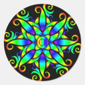 Psychedelic Sphere Spiral Ronde Sticker (Voorkant)