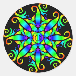 Psychedelic Sphere Spiral Ronde Sticker