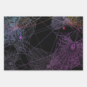 Psychedelic Spiders en Webs Inpakpapier Vel