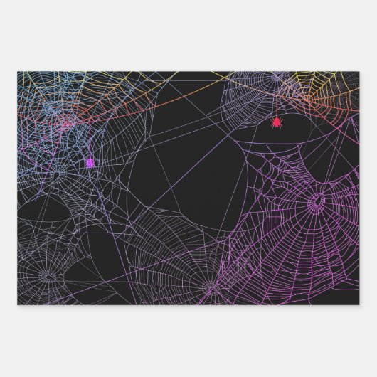 Psychedelic Spiders en Webs Inpakpapier Vel (Voorkant 2)