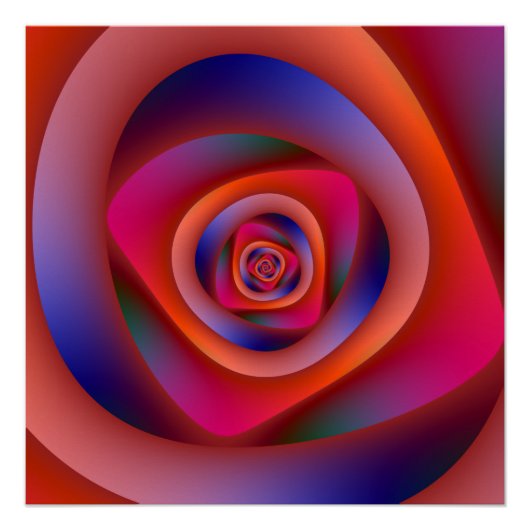 Psychedelic Spiraal Labyrint Zazzle Perfect Poster (Voorkant)