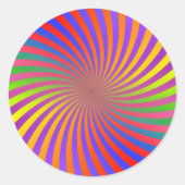 Psychedelic Spiral Design: Ronde Sticker (Voorkant)
