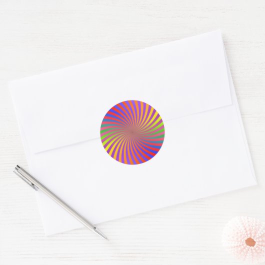 Psychedelic Spiral Design: Ronde Sticker (Envelop)