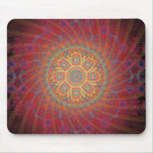 Psychedelic Spiral Fractal Design: Mousepad Muismat