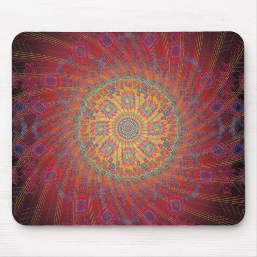 Psychedelic Spiral Fractal Design: Mousepad Muismat (Voorkant)
