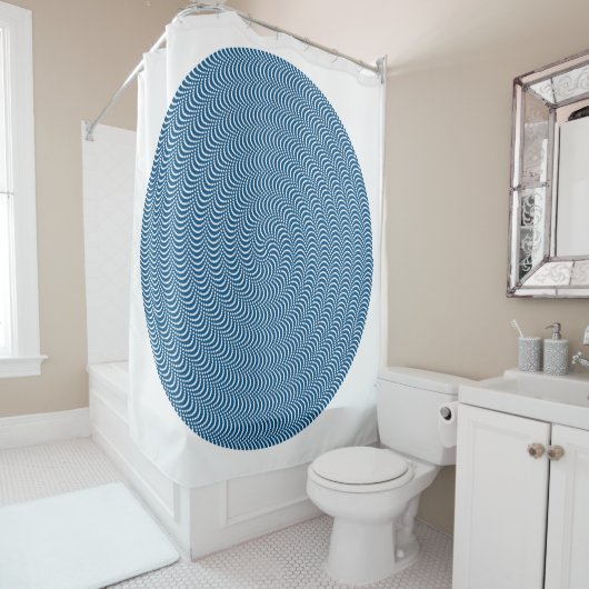 Psychedelic Spiral in Blue... Douchegordijn (In situ)