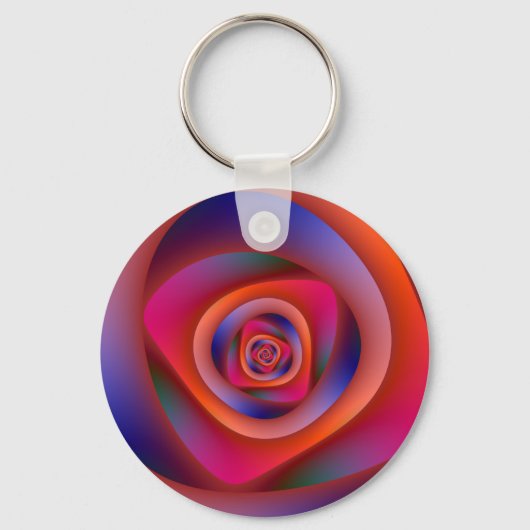 Psychedelic Spiral Labyrinth Sleutelhanger (Voorkant)