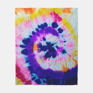 Psychedelic Spiral. Multicolor Fabric Tie Dye Heup Fleece Deken