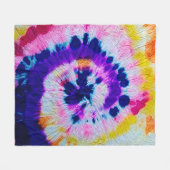 Psychedelic Spiral. Multicolor Fabric Tie Dye Heup Fleece Deken (Voorkant (Horizontaal))