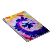 Psychedelic Spiral. Multicolor Fabric Tie Dye Heup Notitieboek (Rechterzijde)
