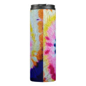 Psychedelic Spiral. Multicolor Fabric Tie Dye Heup Thermosbeker (Achterkant)