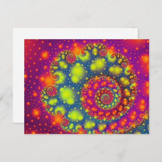 Psychedelic Spiral Neon Decoratieve Abstracte Kuns Briefkaart (Voorkant / Achterkant)