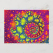 Psychedelic Spiral Neon Decoratieve Abstracte Kuns Briefkaart (Voorkant)