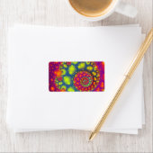 Psychedelic Spiral Neon Decoratieve Abstracte Kuns Etiket (Insitu)