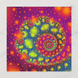 Psychedelic Spiral Neon Decoratieve Abstracte Kuns Kaart