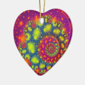 Psychedelic Spiral Neon Decoratieve Abstracte Kuns Keramisch Ornament (Links)