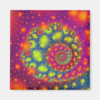 Psychedelic Spiral Neon Decoratieve Abstracte Kuns Magneet