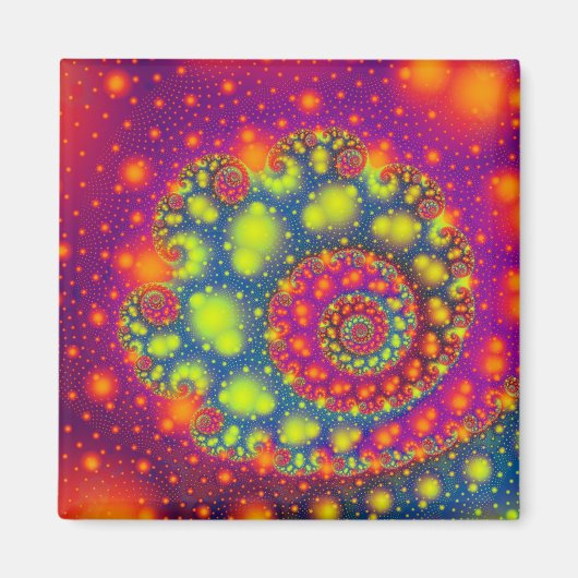 Psychedelic Spiral Neon Decoratieve Abstracte Kuns Magneet (Voorkant)