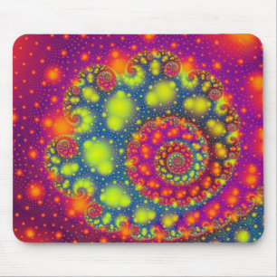 Psychedelic Spiral Neon Decoratieve Abstracte Kuns Muismat