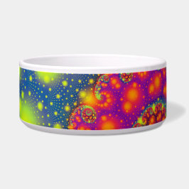 Psychedelic Spiral Neon Decoratieve Abstracte Kuns Voerbakje