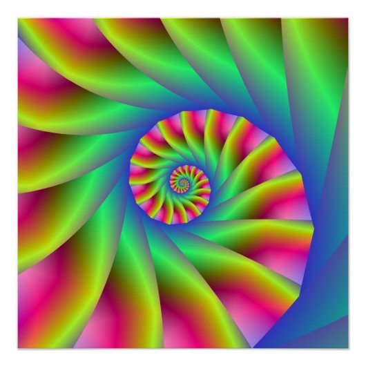 Psychedelic Spiral Stappen Perfect Poster (Voorkant)