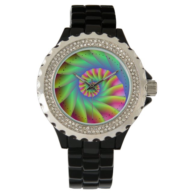 Psychedelic Spiral Steps Watch Horloge (Voorkant)