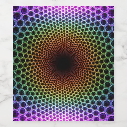 Psychedelic Spiral Wijn Etiket (Enkel label)