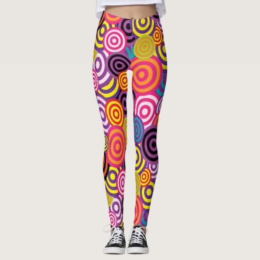 Psychedelic Spirals Trendy Summer Leggings (Voorkant)