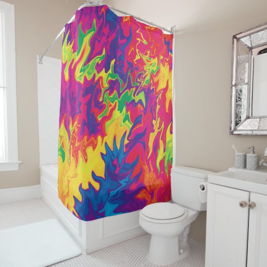 Psychedelic Splashing.... Douchegordijn (In situ)