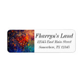 Psychedelic Splatter | Abstract adres regenboog Etiket (Voorkant)