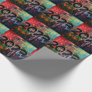 Psychedelic Splatter   Abstract Afstuderen regenbo Cadeaupapier
