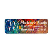 Psychedelic Splatter | Abstract regenboogmonogram Etiket (Voorkant)