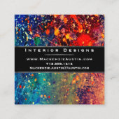 Psychedelic Splatter | Abstract regenboogmonogram Vierkante Visitekaartje (Achterkant)