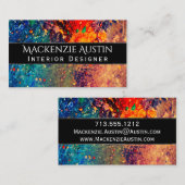 Psychedelic Splatter | Abstract regenboogmonogram Visitekaartje (Voorkant / Achterkant)