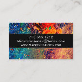 Psychedelic Splatter | Abstract regenboogmonogram Visitekaartje (Achterkant)