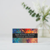 Psychedelic Splatter | Abstract regenboogmonogram Visitekaartje (Staand voorkant)